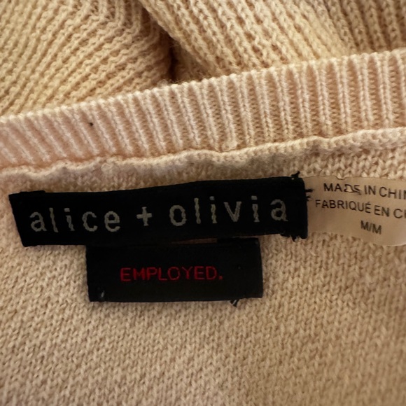 Solange Crop pink Wool top Sweater Knit Alice + Olivia Employed‎ M S - Picture 8 of 9